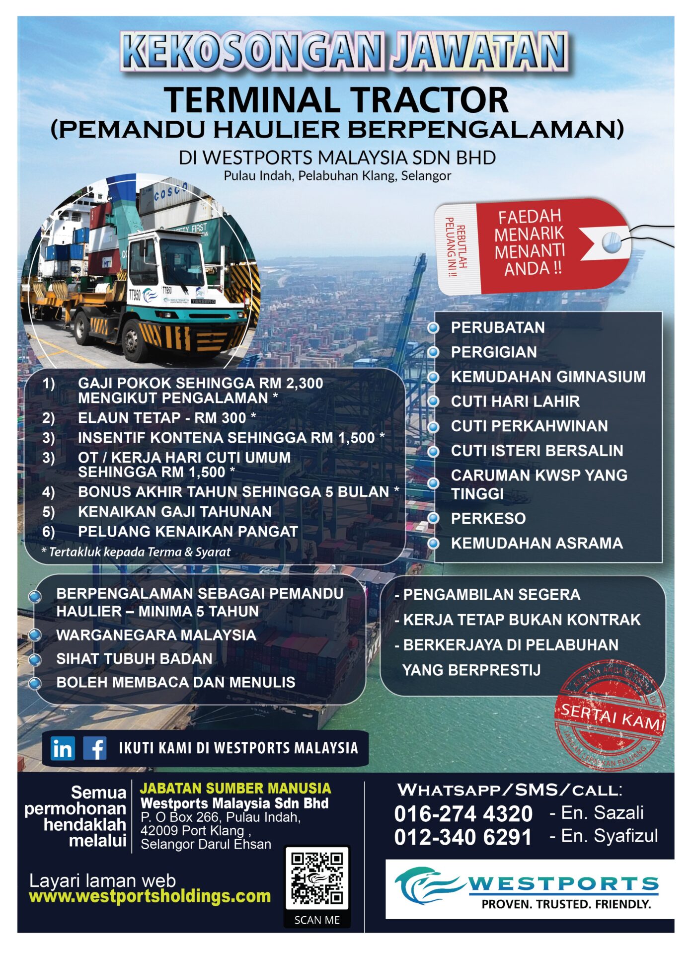 Terminal Tractor Pemandu Haulier Non Executive Westports Holdings